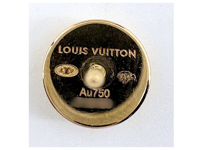 Boucles d'oreilles puces Louis Vuitton en or jaune 18K - vue 5