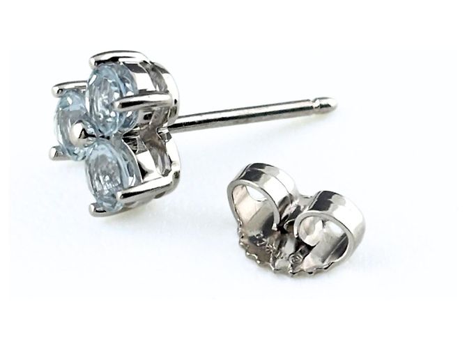 Autre Marque Pendientes de botón Tiffany & Co. Aria Aquamarine - vista 4