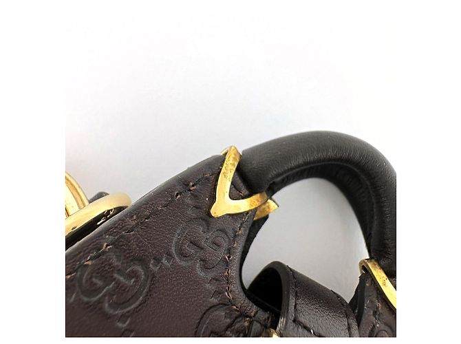 Portachiavi Gucci in pelle marrone scuro - vista 4