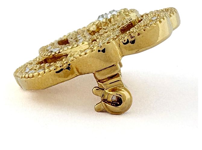 Spilla Christian Dior in oro con strass - vista 3