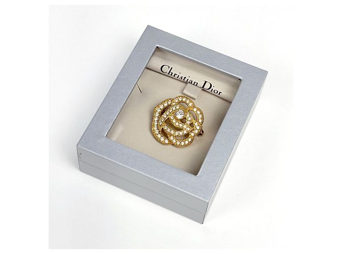 Spilla Christian Dior in oro con strass - vista 5