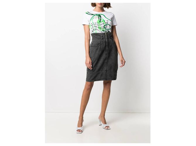 Autre Marque Moschino Kleid aus dunkelgrauer Baumwolle - Ansicht 3