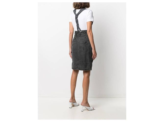 Autre Marque Moschino Kleid aus dunkelgrauer Baumwolle - Ansicht 4