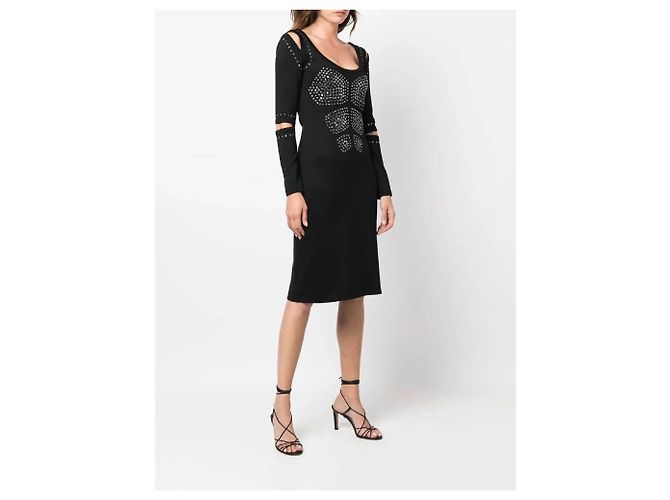 Autre Marque Abito Versace Jeans Couture nero con cut-out - vista 4