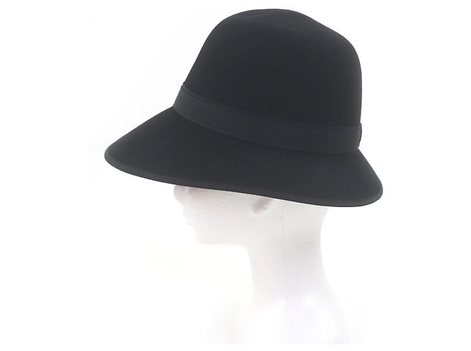 Cappello Bowler Hermès 58 in pelliccia di coniglio ricamata - vista 2