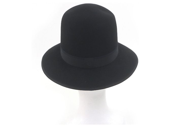 Cappello Bowler Hermès 58 in pelliccia di coniglio ricamata - vista 3