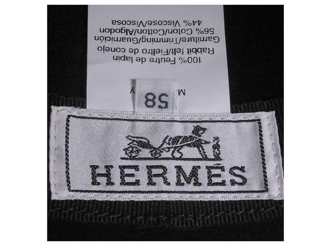 Cappello Bowler Hermès 58 in pelliccia di coniglio ricamata - vista 6
