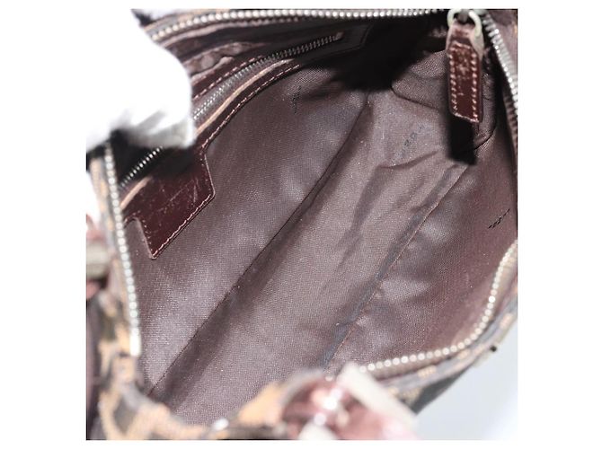 FENDI Zucca Canvas Mamma Baguette Shoulder Bag Black Brown - vista 10
