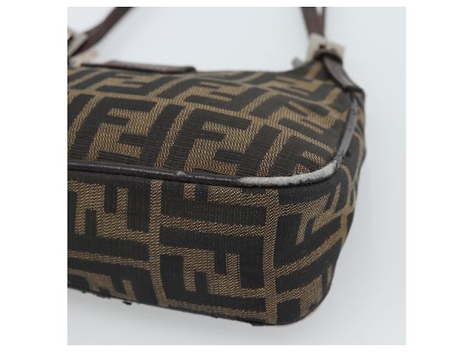 FENDI Zucca Canvas Mamma Baguette Shoulder Bag Black Brown - vista 16