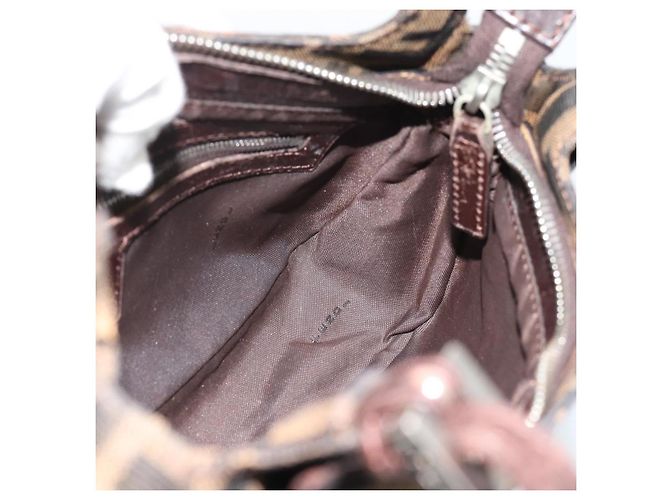 FENDI Zucca Canvas Mamma Baguette Shoulder Bag Black Brown - vista 21