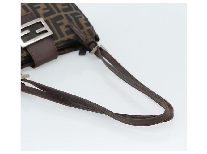 FENDI Zucca Canvas Mamma Baguette Shoulder Bag Black Brown - vista 7