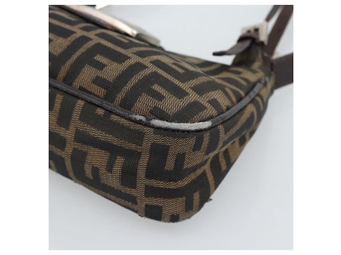 FENDI Zucca Canvas Mamma Baguette Shoulder Bag Black Brown - vista 8