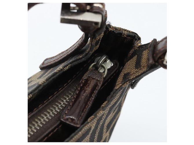FENDI Zucca Canvas Mamma Baguette Shoulder Bag Black Brown - vista 9