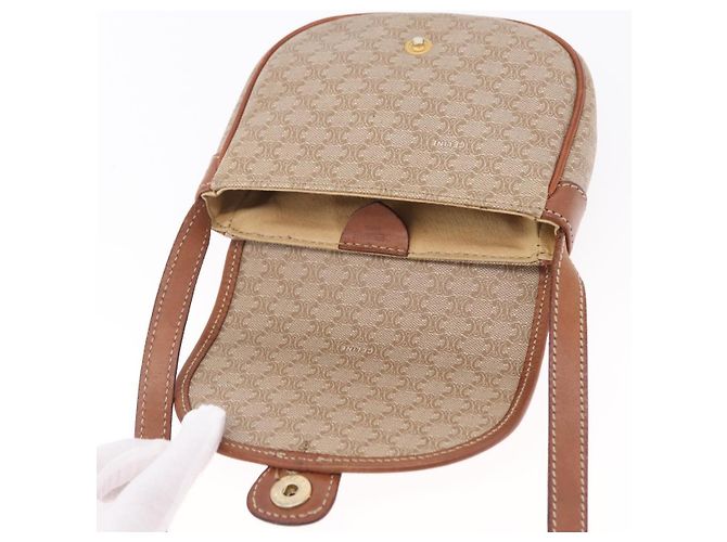 Céline CELINE Macadam Canvas Shoulder Bag PVC Beige Gold - vista 11