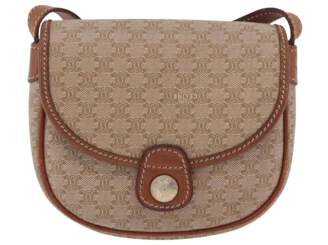 Céline CELINE Macadam Canvas Shoulder Bag PVC Beige Gold - vista 13