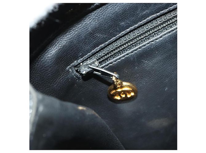 CHANEL Chain Shoulder Bag Patent leather Black Gold CC - vista 21