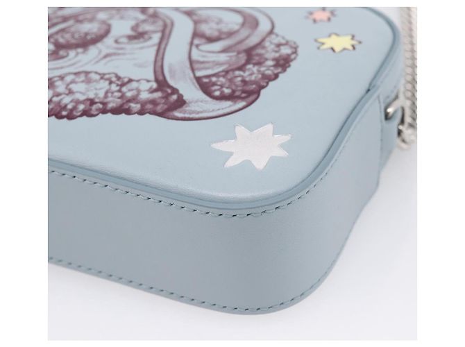 GUCCI Yuko Higuchi Chain Shoulder Bag Leather Light Blue 860648 - vista 10