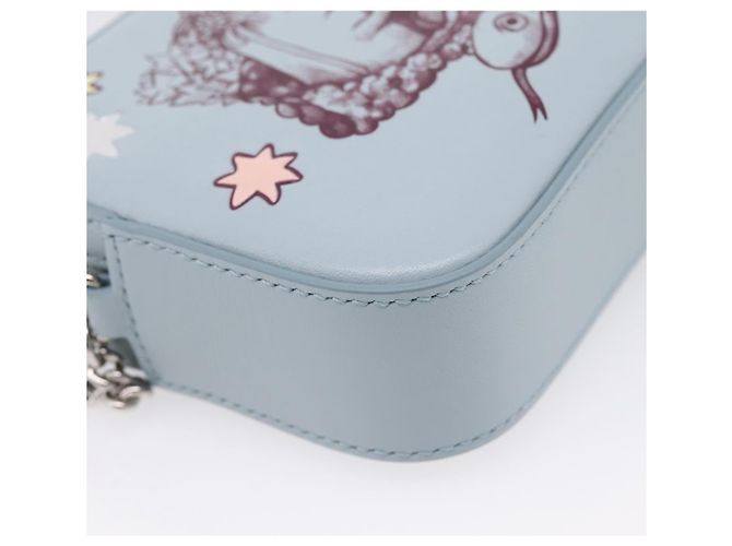 GUCCI Yuko Higuchi Chain Shoulder Bag Leather Light Blue 860648 - vista 11