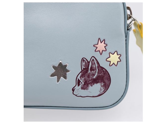 GUCCI Yuko Higuchi Chain Shoulder Bag Leather Light Blue 860648 - vista 14