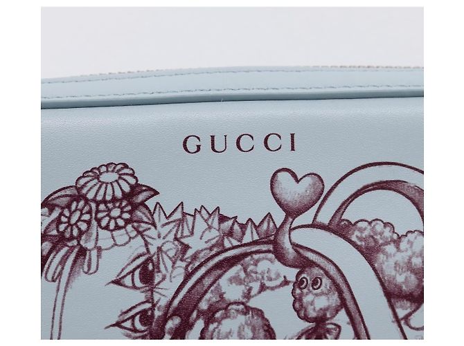 GUCCI Yuko Higuchi Chain Shoulder Bag Leather Light Blue 860648 - vista 16