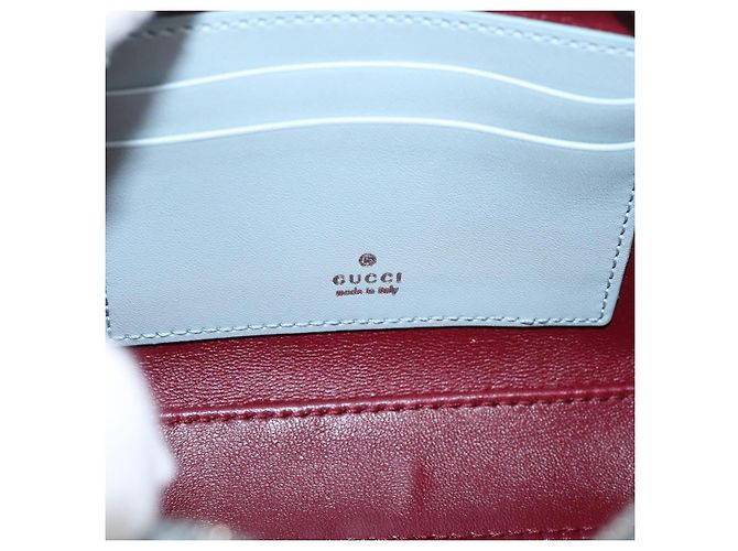 GUCCI Yuko Higuchi Chain Shoulder Bag Leather Light Blue 860648 - vista 18