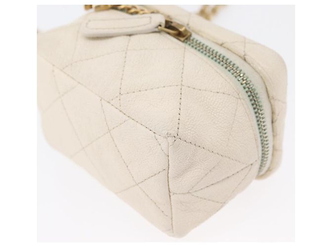 CHANEL Matelasse Vanity Chain Bag Caviar Leder Weißgold CC - Ansicht 15