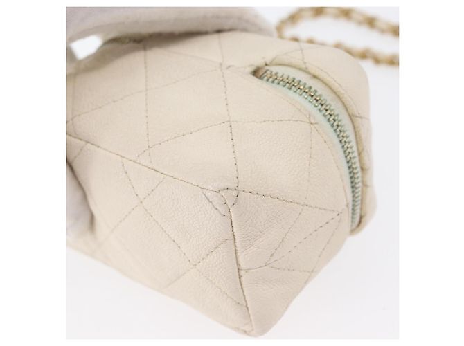 CHANEL Matelasse Vanity Chain Bag Caviar Leder Weißgold CC - Ansicht 17