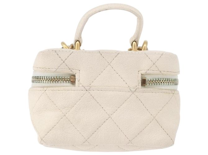 CHANEL Matelasse Vanity Chain Bag Caviar Leder Weißgold CC - Ansicht 2