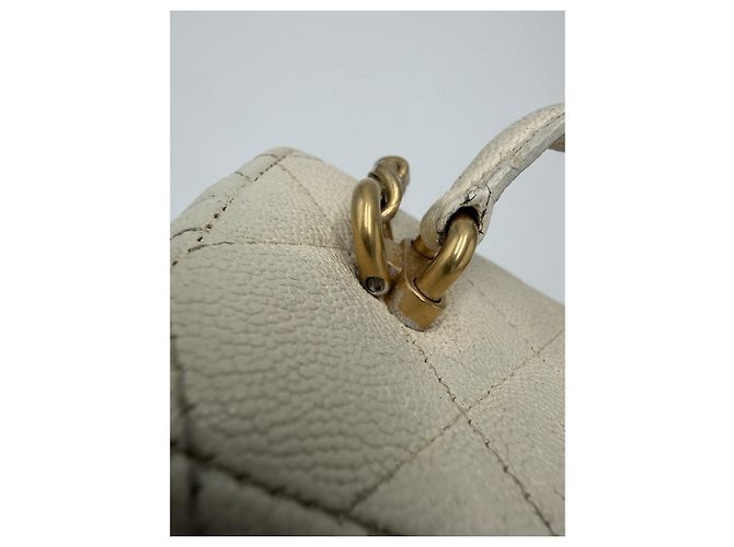 CHANEL Matelasse Vanity Chain Bag Caviar Leder Weißgold CC - Ansicht 24