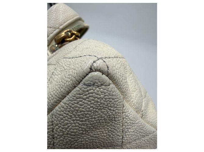 CHANEL Matelasse Vanity Chain Bag Caviar Leder Weißgold CC - Ansicht 25
