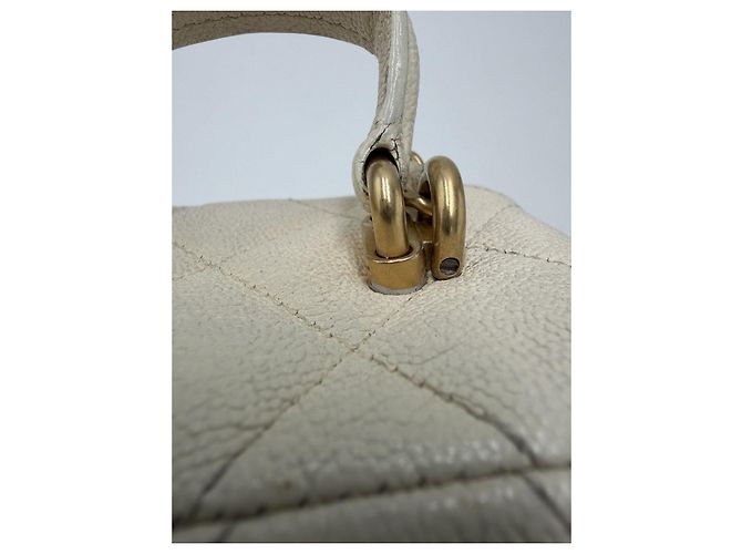 CHANEL Matelasse Vanity Chain Bag Caviar Leder Weißgold CC - Ansicht 26