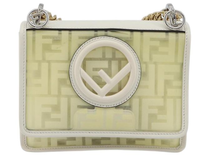 FENDI Zucca Canvas Chain Shoulder Bag Vinyl Clear Gold - vista 13