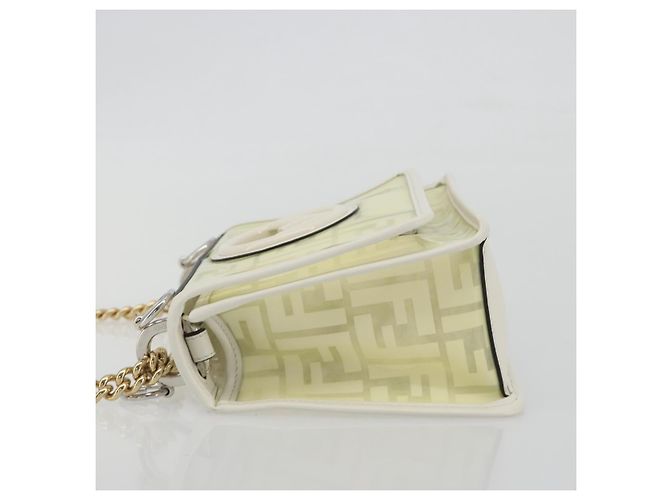 FENDI Zucca Canvas Chain Shoulder Bag Vinyl Clear Gold - vista 4