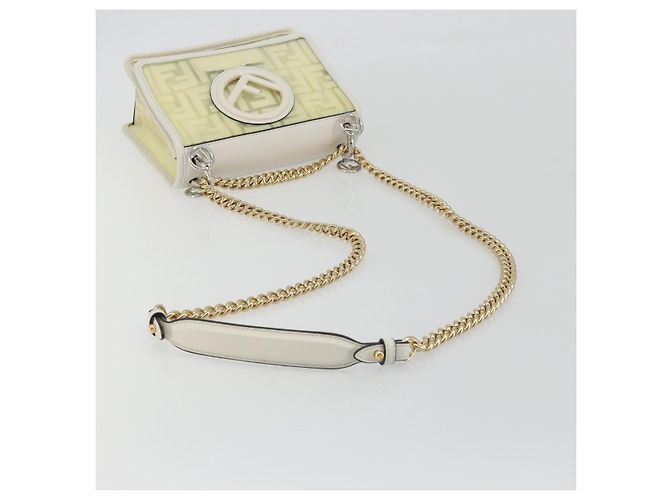 FENDI Zucca Canvas Chain Shoulder Bag Vinyl Clear Gold - vista 7