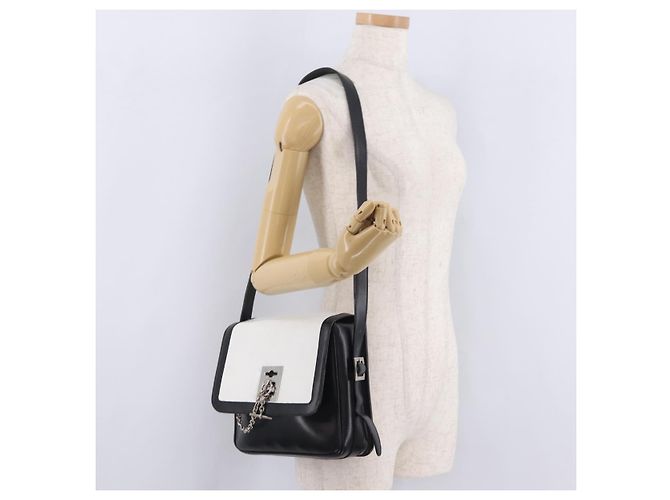 Céline CELINE Shoulder Bag Leather White Black Silver - vista 25