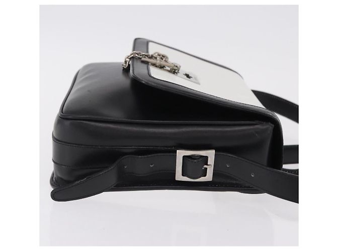 Céline CELINE Shoulder Bag Leather White Black Silver - vista 3