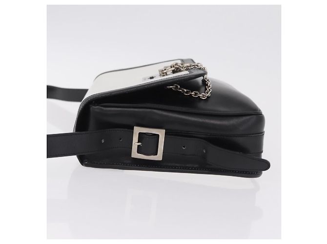 Céline CELINE Shoulder Bag Leather White Black Silver - vista 4