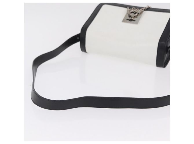 Céline CELINE Shoulder Bag Leather White Black Silver - vista 7