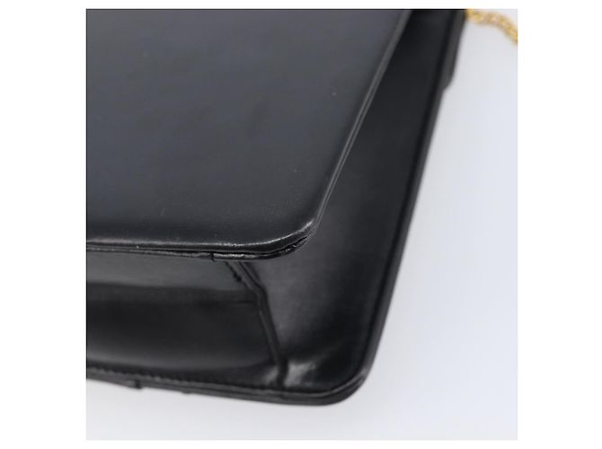 Christian Dior Chain Shoulder Bag Leather Black Gold - vista 13