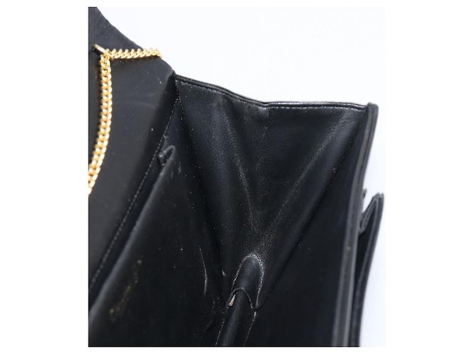 Christian Dior Chain Shoulder Bag Leather Black Gold - vista 21