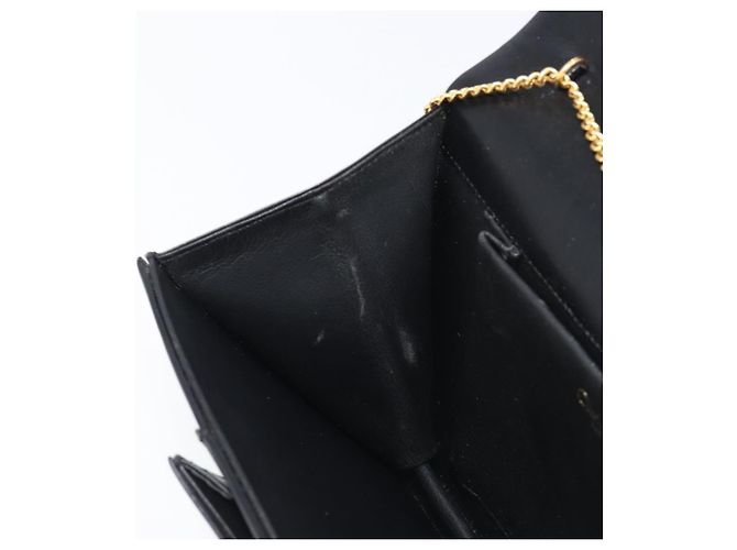 Christian Dior Chain Shoulder Bag Leather Black Gold - vista 22