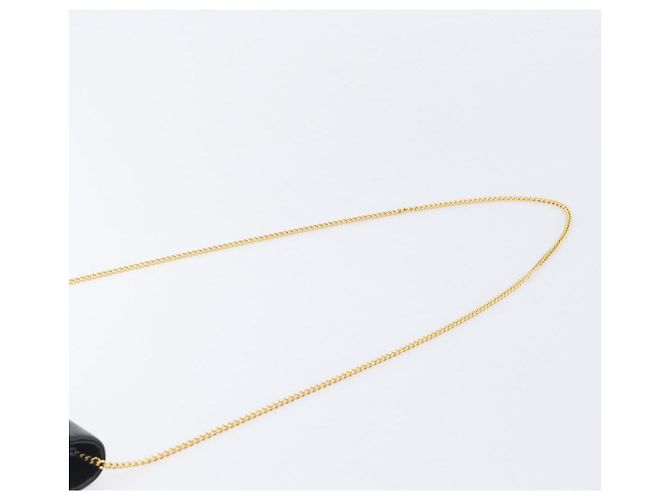 Christian Dior Chain Shoulder Bag Leather Black Gold - vista 8