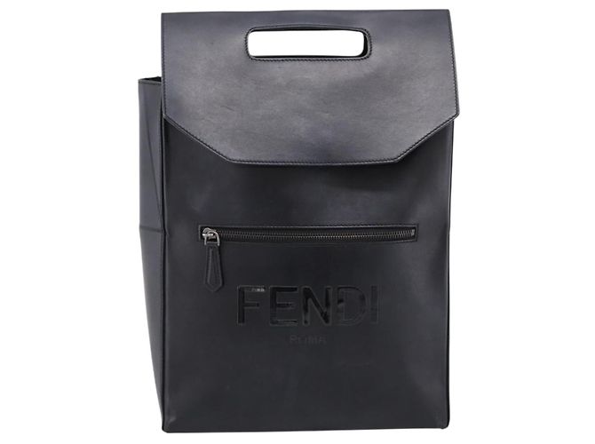 FENDI Backpack Leather Black Silver - vista 2