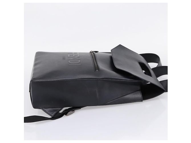 FENDI Backpack Leather Black Silver - vista 5