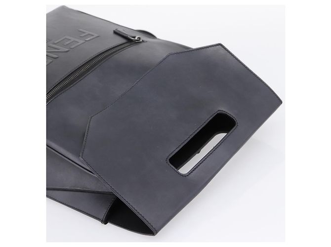 FENDI Backpack Leather Black Silver - vista 6