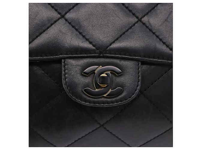 CHANEL Matelasse Chain Shoulder Bag Lamb Skin Black Silver CC - vista 15