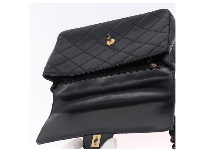 CHANEL Matelasse Chain Shoulder Bag Lamb Skin Black Silver CC - vista 16