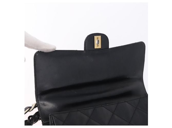 CHANEL Matelasse Chain Shoulder Bag Lamb Skin Black Silver CC - vista 17