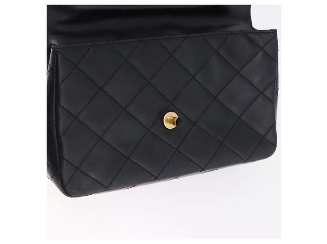 CHANEL Matelasse Chain Shoulder Bag Lamb Skin Black Silver CC - vista 18