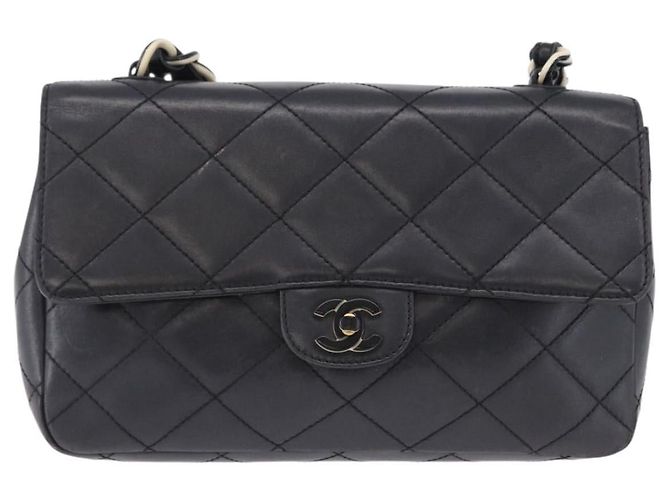 CHANEL Matelasse Chain Shoulder Bag Lamb Skin Black Silver CC - vista 2